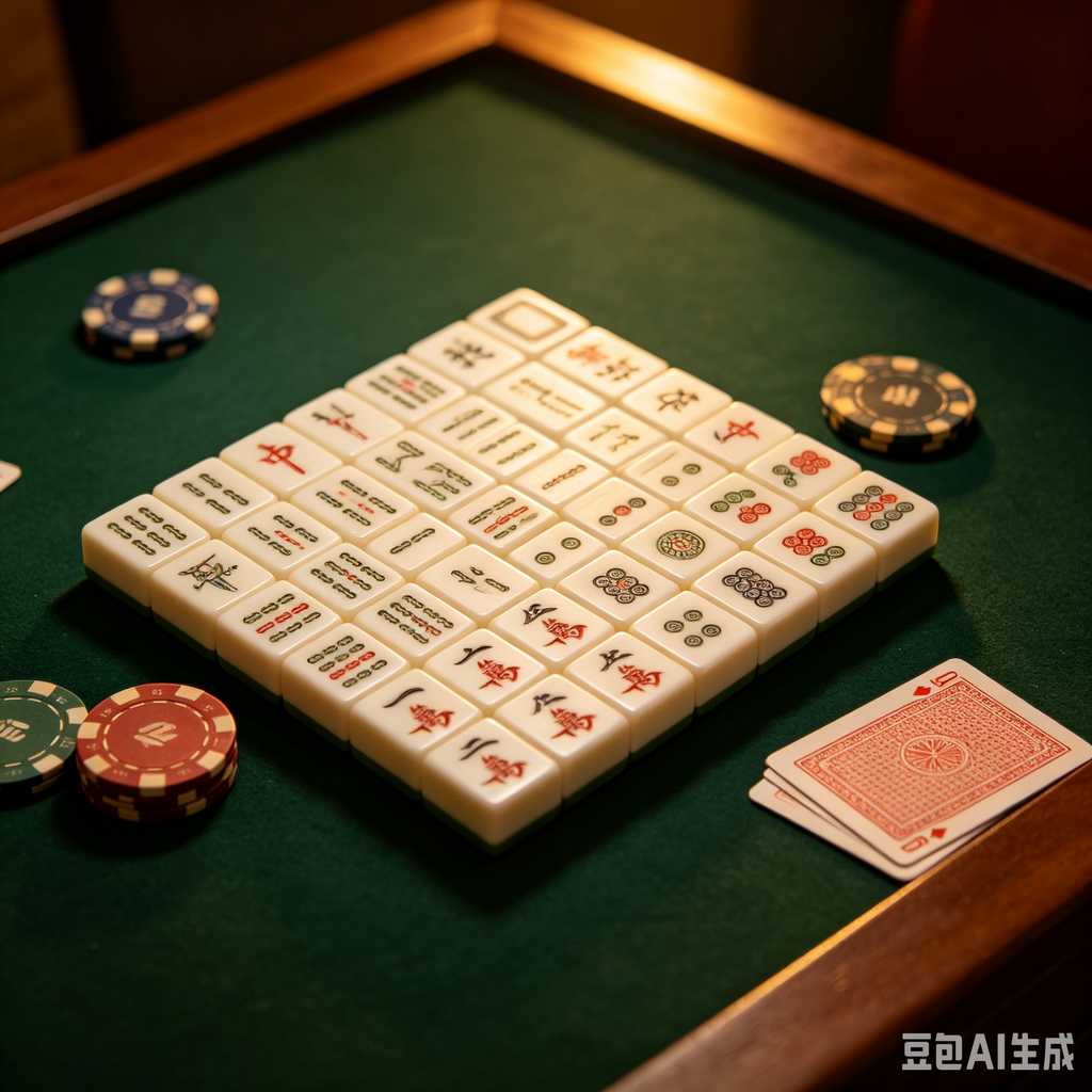 mahjong set with dice and chips